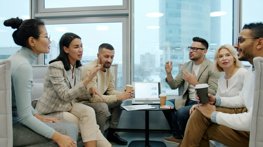 group of diverse people interacting