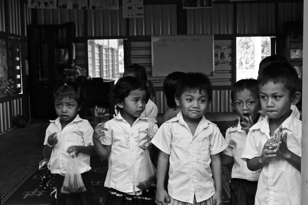 kids interacting at school