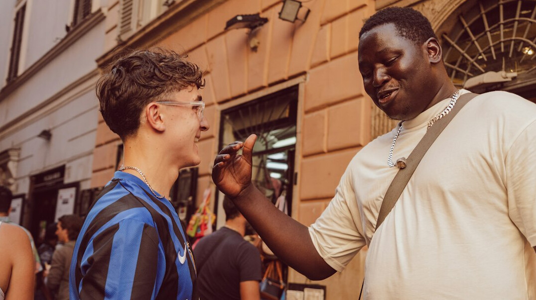 diverse people talking